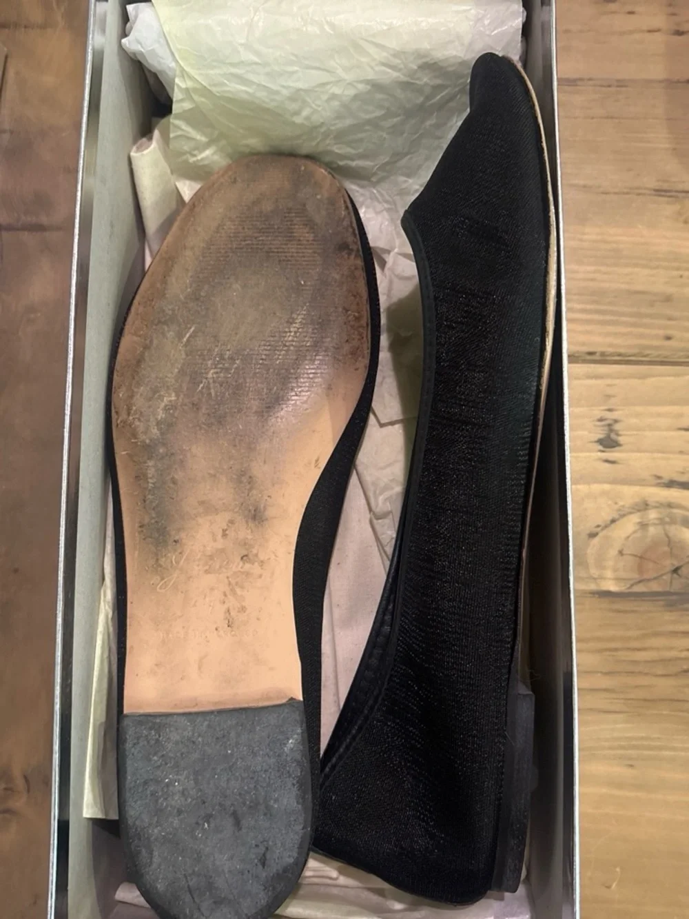 J. Crew Collection Black mesh ballet flats
